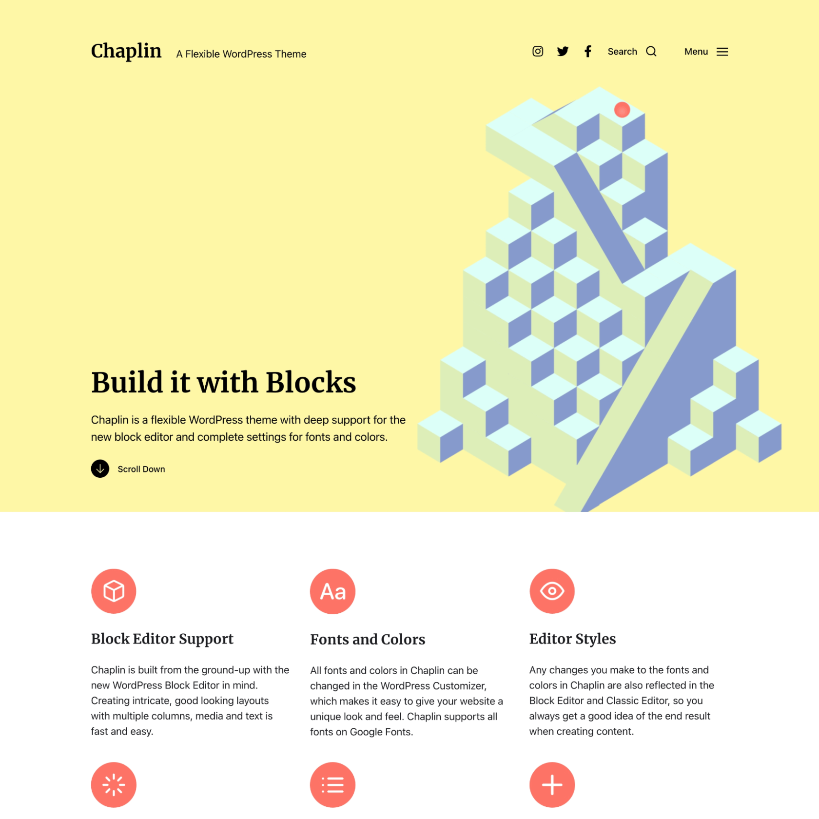 The free Chaplin WordPress theme.